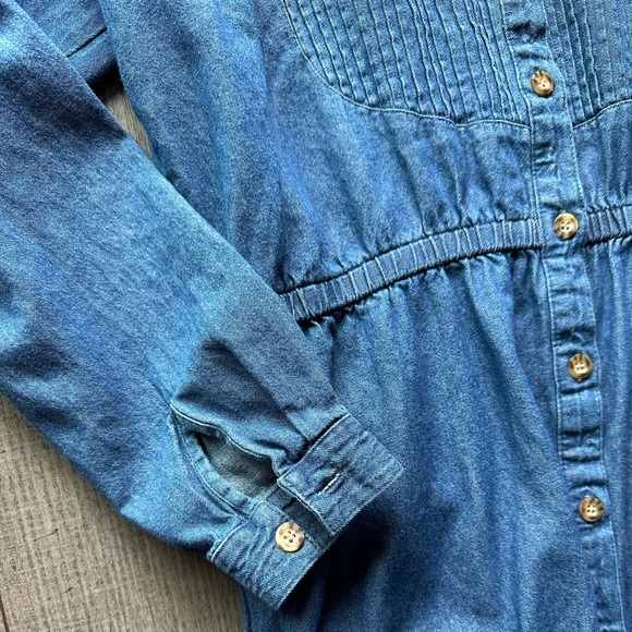 Vintage denim midi dress with pockets PL - Picture 3 of 9